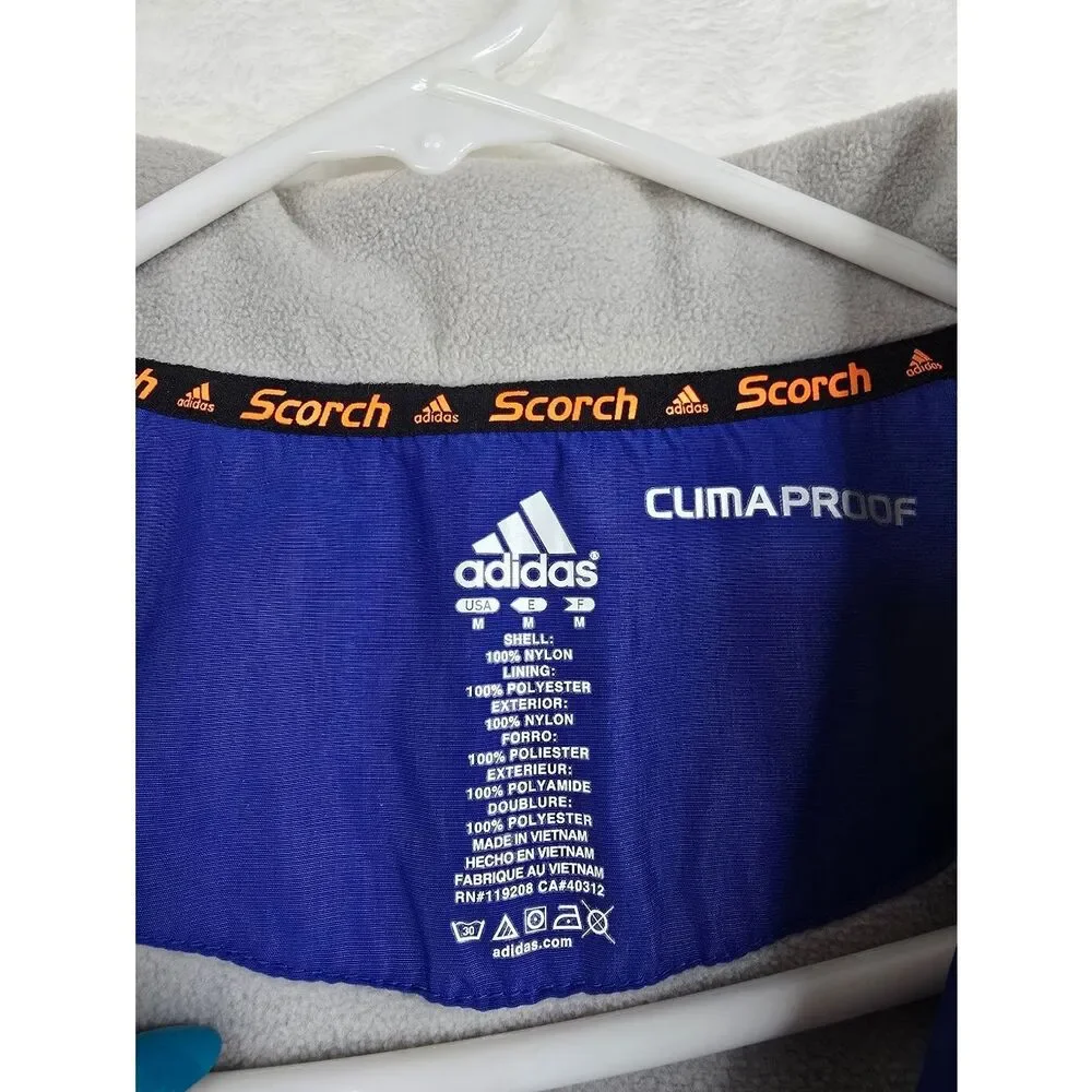 Adidas ClimaProof Kansas Jayhawks Jacket Mens M Blue Fleece Lined Full Zip KU
